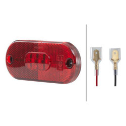 Žymeklis LED, stačiakampis, 24 V, raudonas, užsukamas, 108x10,5x44 mm, Hella ValueFit 2TM357009111