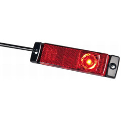 Šviesos diodas, 1,20 W, stačiakampis, 24 V, raudonas, įjungiamas, 130x32x1 LED, Hella 2TM008645941
