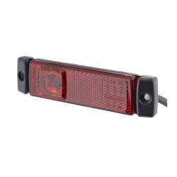 Šviesos diodas, 1,20 W, stačiakampis, 24 V, raudonas, įjungiamas, 130x32x1 LED, Hella 2TM008645951