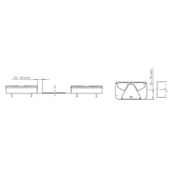 Daugiafunkcinis galinis KŠ žibintas Halogeninis, stačiakampis, 12/24V, 242x134x58mm, 5 kontaktų, Kramp LA40907