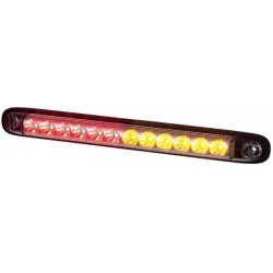 Galinis šviesos diodas, stačiakampis, 12/24V, raudona/oranžinė, 257x27x20mm, 12 LED, Kramp LA40067