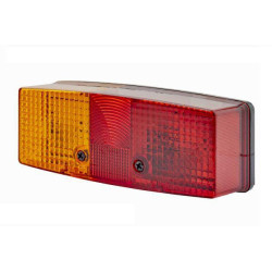 Galinis žibintas LH stačiakampis, 12/24V, raudona/oranžinė, užsukamas, 158x51x64mm, Hella 2SD003184031