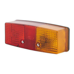 Galinis dešinės pusės žibintas stačiakampis, 12/24V, raudona/oranžinė/balta, užsukamas, 158x51x64mm, Hella 2SE997111021