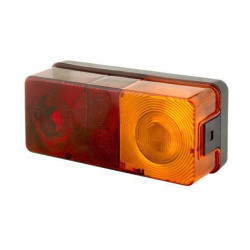 Galinis žibintas RH stačiakampis, 12/24V, raudona/oranžinė, užsukamas, 170x62x75mm, Hella 2SD002582021
