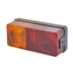 Galinis žibintas stačiakampis, 12/24V, raudona/oranžinė/balta, užsukamas, 170x62x75mm, Hella 2SE002582071