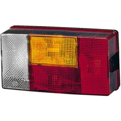 Galinis dešinysis žibintas stačiakampis, 12/24V, raudona/oranžinė/balta, užsukamas, 210x66x108mm, Hella 2VP006040121