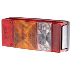 Galinis žibintas RH stačiakampis, 12V, raudona/oranžinė/balta, užsukamas, 246x66x108mm, Hella 2SL007547061