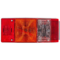Galinis žibintas RH stačiakampis, 12V, raudona/oranžinė/balta, užsukamas, 246x66x108mm, Hella 2SL007547061