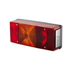 Galinis žibintas LH stačiakampis, 12V, raudona/oranžinė, užsukamas, 246x66x108mm, Hella 2SE007547011