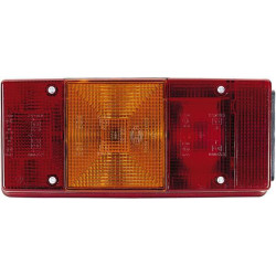 Galinis žibintas LH stačiakampis, 12V, raudona/oranžinė, užsukamas, 246x66x108mm, Hella 2SE007547011