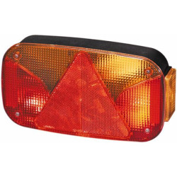 Galinis žibintas LH stačiakampis, 12V, raudonas/gintaras, užsukamas, 247x138mm, Hella 2VB998232211