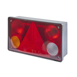 Galinis žibintas LH stačiakampis, 12/24V, raudona/oranžinė/balta, užsukamas, 256x70x144mm, Hella 2VP340400151
