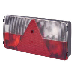 Galinis žibintas RH stačiakampis, 12V, raudona/oranžinė/balta, korpusas: pilkas, užsukamas, 281x53.5x138.9mm, Hella 2VB341032141