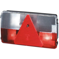 Galinis žibintas RH stačiakampis, 12V, raudona/oranžinė/balta, korpusas: pilkas, užsukamas, 281x53.5x138.9mm, Hella 2VB341032141