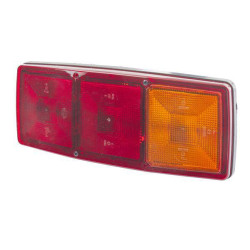 Galinis žibintas RH stačiakampis, 12V, raudona/oranžinė, užsukamas, 344x72x147mm, Hella 2SD003167021