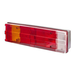 Galinis žibintas LH stačiakampis, 12/24V, gintarinis/skaidrus/raudonas, užsukamas, 465x54x134mm, Hella 2VD008204111