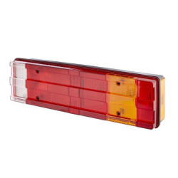 Galinis dešinysis žibintas stačiakampis, 12/24V, gintarinis/skaidrus/raudonas, užsukamas, 465x54x134mm, Hella 2VP008204101