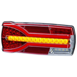 Galinis žibintas LH LED, stačiakampis, 12/24V, balta/oranžinė/raudona, 304x132x48mm, Kramp LA40062