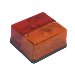 Galinis kvadratinis žibintas, 12V, gintarinis/raudonas, užsukamas, 105x97x52mm, Britax TOR2474
