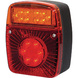 Daugiafunkcis galinis žibintas LED, kvadratinis, 12-24V, 121x101x56mm, Kramp LA40021
