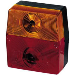 Galinis kvadratinis žibintas, 12V, raudona/oranžinė, užsukamas, 98x51x103mm, Hella 2SE998530061
