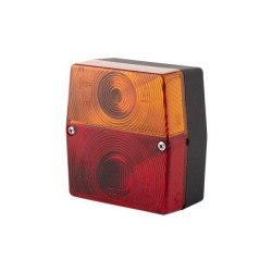 Kvadratinis galinis žibintas, 12V, raudona/oranžinė, užsukamas, 98x51x103mm, 5 kontaktų, Hella 2SE998530077
