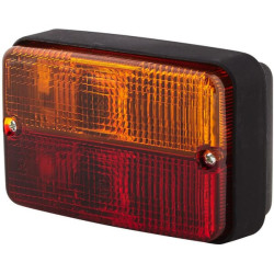 Stačiakampio formos galinis žibintas, 12V, raudonas/oranžinis, užsukamas, 120x55x80mm, Hella 2SD997131051