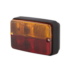 Stačiakampio formos galinis žibintas, 12V, raudonas/oranžinis, užsukamas, 120x55x80mm, Hella 2SD997131051