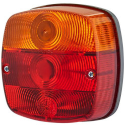 Galinis kvadratinis žibintas, 12/24V, raudona/oranžinė/balta, užsukamas, 121x56x121mm, Hella 2SE002578701