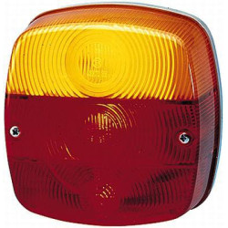 Galinis kvadratinis žibintas, 12/24V, raudona/oranžinė/balta, užsukamas, 121x56x121mm, Hella 2SE002578701