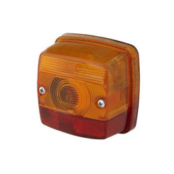 Galinis kvadratinis žibintas, 12/24V, raudona/oranžinė, užsukamas, 84x51x84mm, Hella 2SW003014131