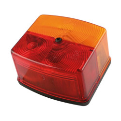 Galinis kvadratinis žibintas, 12V, gintaras/raudonas, užsukamas, 95x85x55mm, BBS(K) 6025, dešinė 106025120