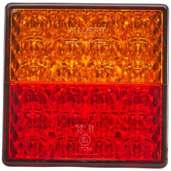 Galinis šviesos diodas, kvadratinis, 12V, raudonas/gintaras, užsukamas, 80x33,7x80mm, Hella ValueFit 2SD357029001
