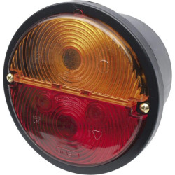Galinis dešinys apvalus žibintas, 12/24V, gintaras/raudonas, užsukamas, Ø 132mm, Waś 1400681110