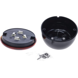 Daugiafunkcinis galinis žibintas LED, apvalus, 12-24V, Ø 140mm, "hamburger", Kramp LA40089