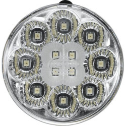 Galinis šviesos diodas, apvalus, 12 V, baltas, užsukamas, Ø 66 mm, 12 šviesos diodų, Hella 2SB009001401