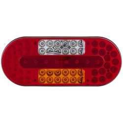 Galinis LH LED žibintas, stačiakampis, 10/30V, raudonas/gintaras/skaidrus, užsukamas, 323x38x134mm, Hella ValueFit 2VP357017011