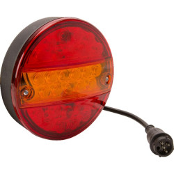 Daugiafunkcinis galinis šviesos diodas, apvalus, 12 V (integruotas varža), Ø 142 mm, 5 kontaktų, Kramp LA40040