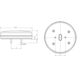 Daugiafunkcinis galinis šviesos diodas, apvalus, 12 V (integruotas atsparumas), Ø 142 mm, Kramp LA40072