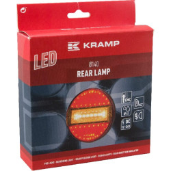 Daugiafunkcinis galinis LED žibintas, apvalus, 12-24V, Ø 140mm, Kramp LA40013