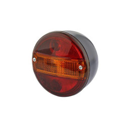 Galinis apvalus žibintas, 12/24V, gintarinis/raudonas, užsukamas, Ø 140mm, Hella 2SD001685211
