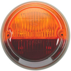 Galinis apvalus žibintas, 12V, raudonas/oranžinis, užsukamas, Ø 78mm, Hella 2SB001259261