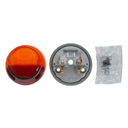 Galinis apvalus žibintas, 12V, raudonas/oranžinis, užsukamas, Ø 78mm, Hella 2SB001259261