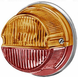 Galinis apvalus žibintas, 12V, raudonas/oranžinis, užsukamas, Ø 78mm, Hella 2SB001259261