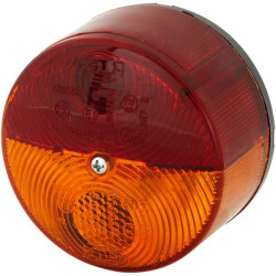 Galinis apvalus žibintas, 24V, raudona/oranžinė, užsukamas, Ø 82mm, Hella 2SW003185041