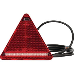 Galinis LH LED žibintas, trikampis, 12/24V, gintaras/raudonas, užsukamas, 163x144mm, Waś 1400300323