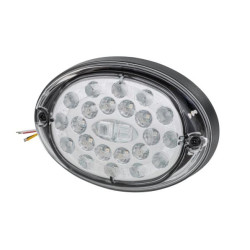 Galinis šviesos diodas, ovalus, 12/24V, skaidrus, užsukamas, 24 LED, Hella 2SD343390011