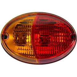 Galinis žibintas ovalus, 12V, raudonas/gintaras, užsukamas, 140,4x98,4x98,4 mm, Hella 2SD343130071