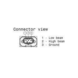 Priekiniai žibintai LED, 16W, stačiakampiai, 12-24V, Ø90mm, AMP superseal 3 kontaktų, tolimosios / artimosios šviesos, Sacex 035