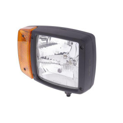 Priekinis žibintas halogeninis, dešinysis stačiakampis, 12V, skaidrus/gintarinis, užsukamas, Hella 1SA996120061